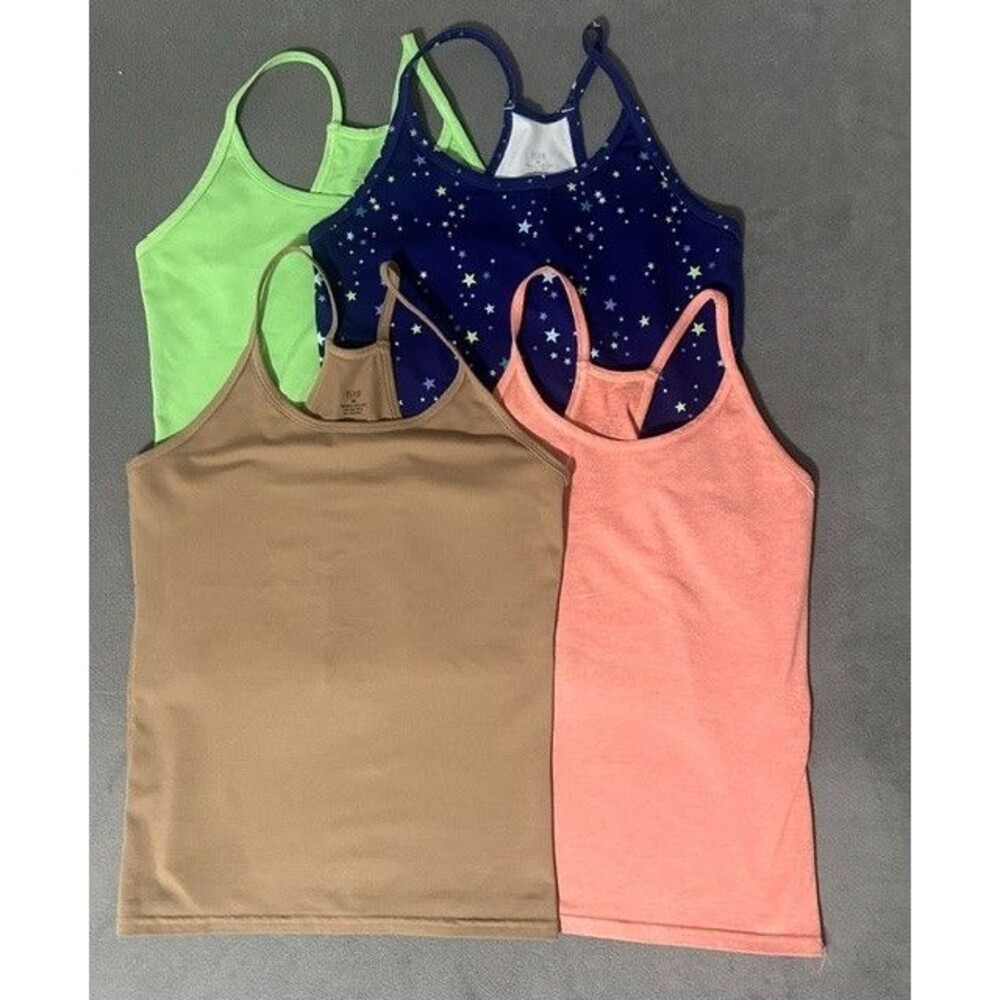 FLEO Switch Up Long Tank Lot of 4 Racerback CrossFit Workout Athletic Tops M